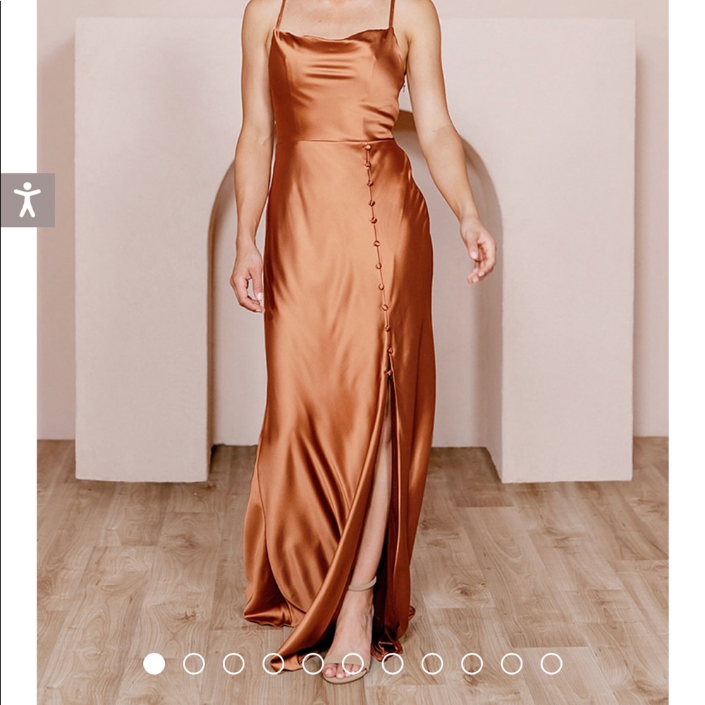 Revelry Billie Satin Size 4 cinnamon rose dress